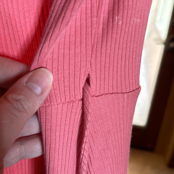 Reformation Tulip Ribbed Wrap Mini Dress In Dusty Rose Pink Size XS - Picture 6 of 10